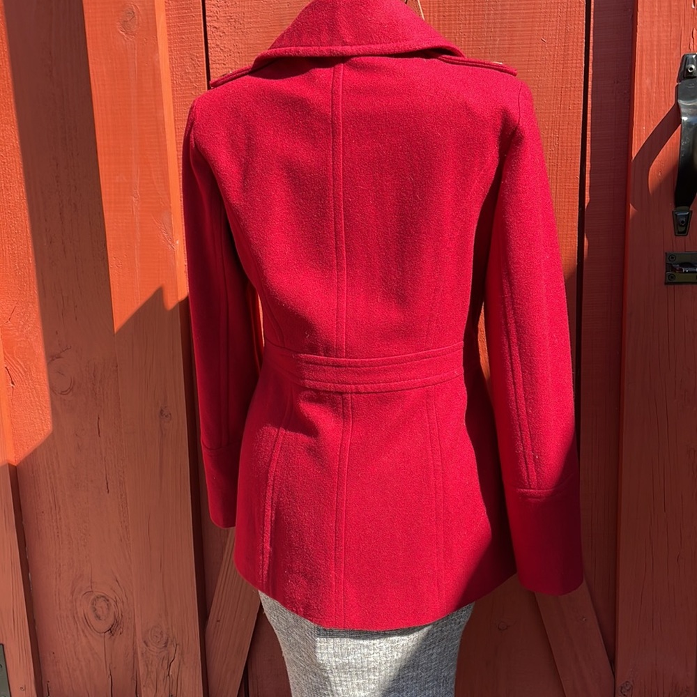 Michael by Michael Kors Red Wool Blend Pea coat Size S - Picture 3 of 6